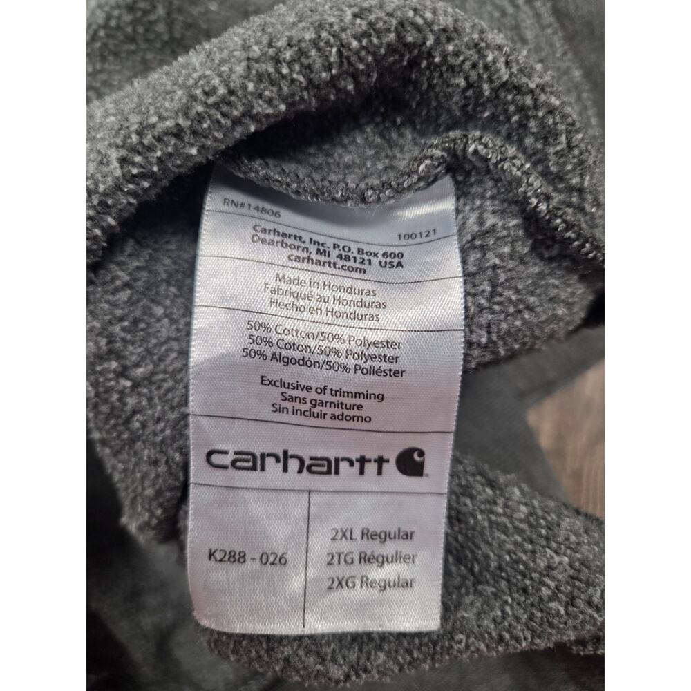 Carhartt Men's Iconic K288 Logo Sweatshirt Original Fit 2XL Hoodie Gray - Picture 5 of 7